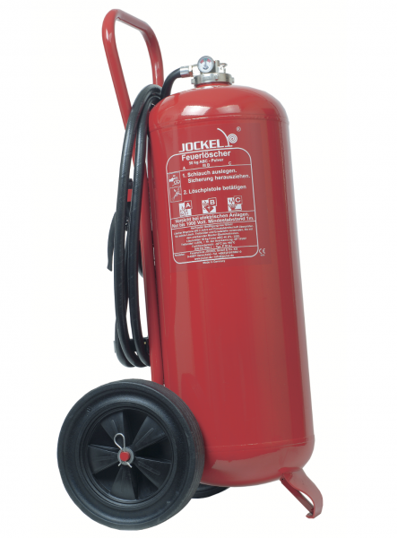 Jockel 25kg ABC Pulver Dauerdruck Feuerlöscher fahrbar Löschwagen P25AJ